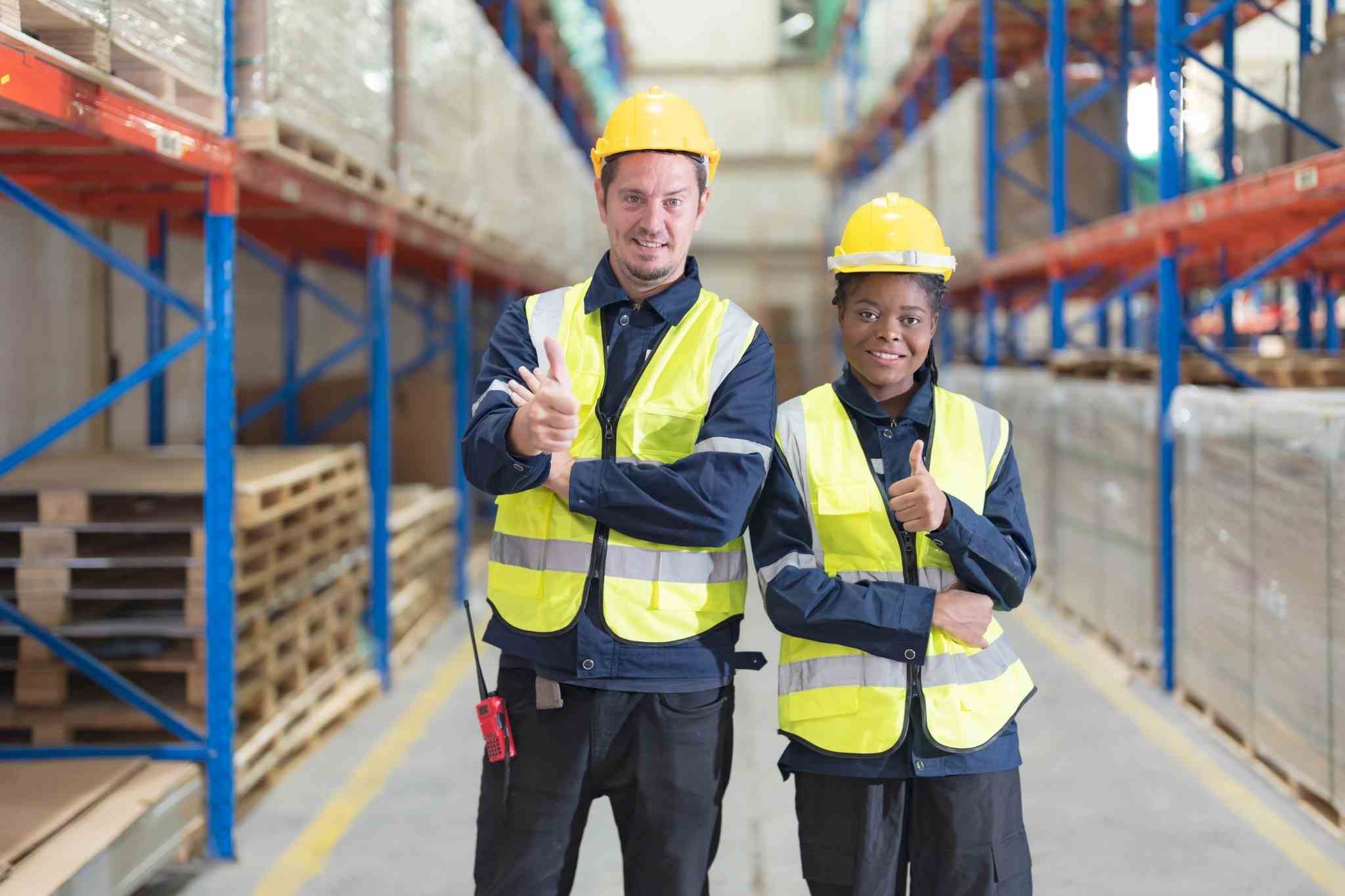 warehouse associates posing 