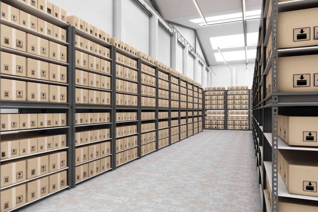 Warehouse with tons of boxes